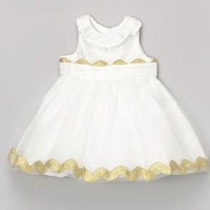 Mud Pie Ivory Ric Rac Special Occasion Dress 9-12M